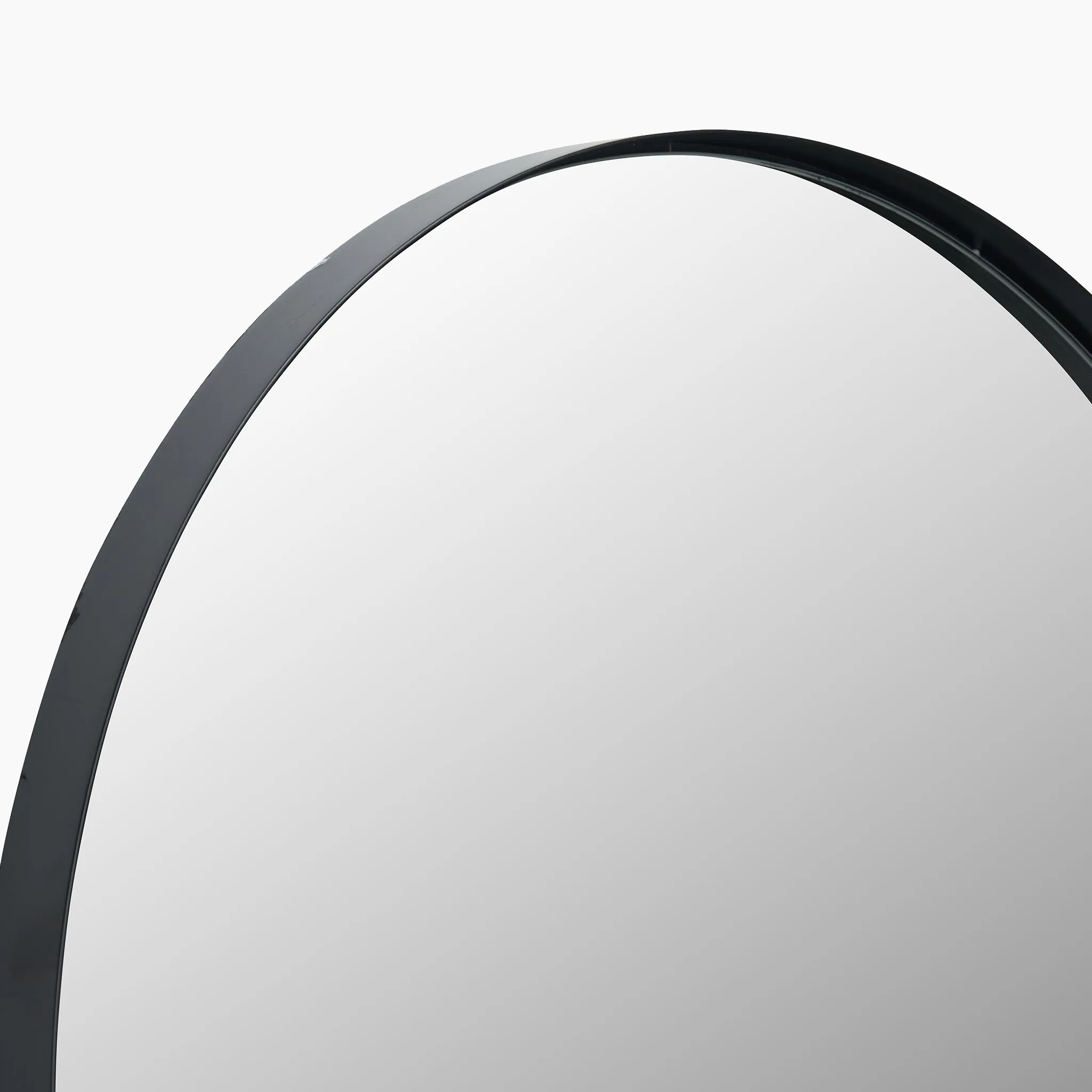 Black Metal Slim Frame Oval Wall Mirror