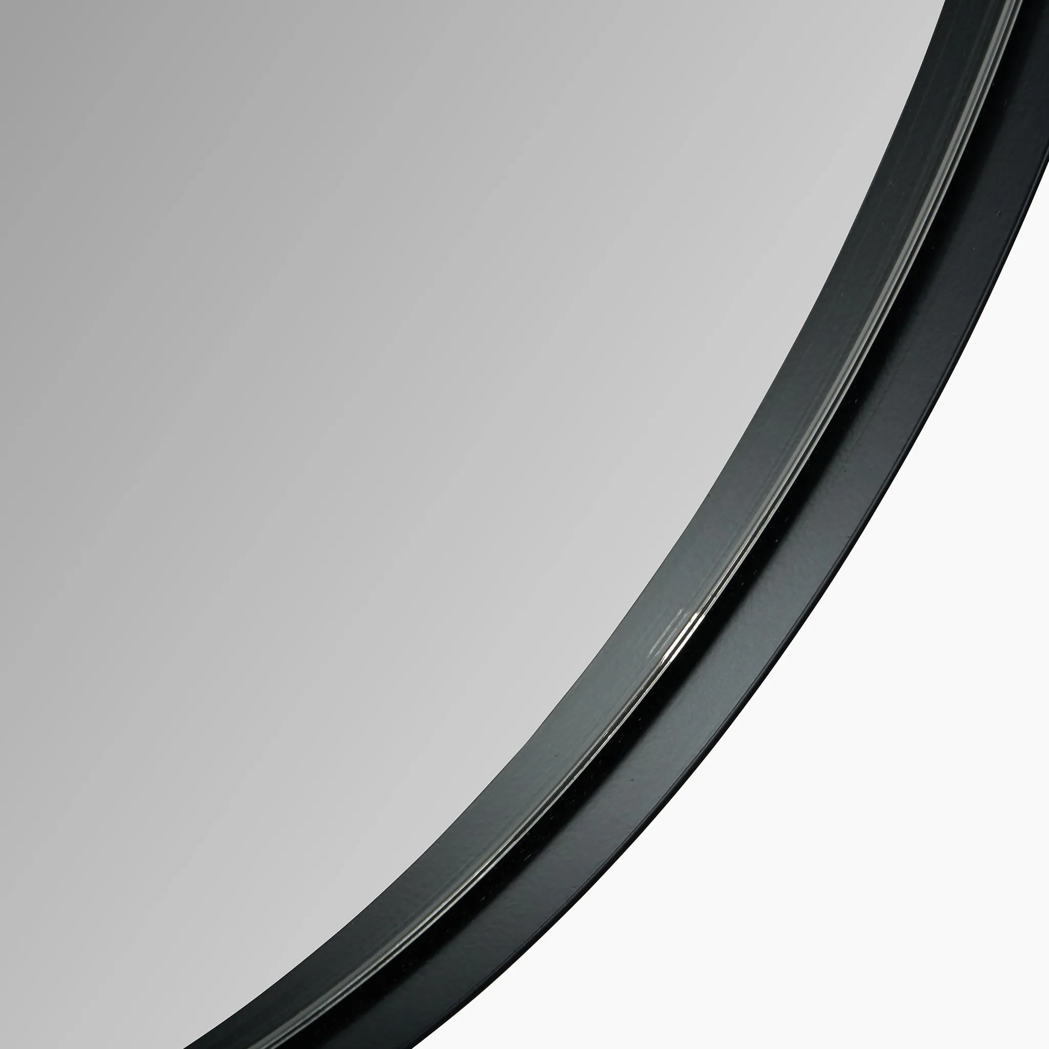 Black Metal Slim Frame Oval Wall Mirror
