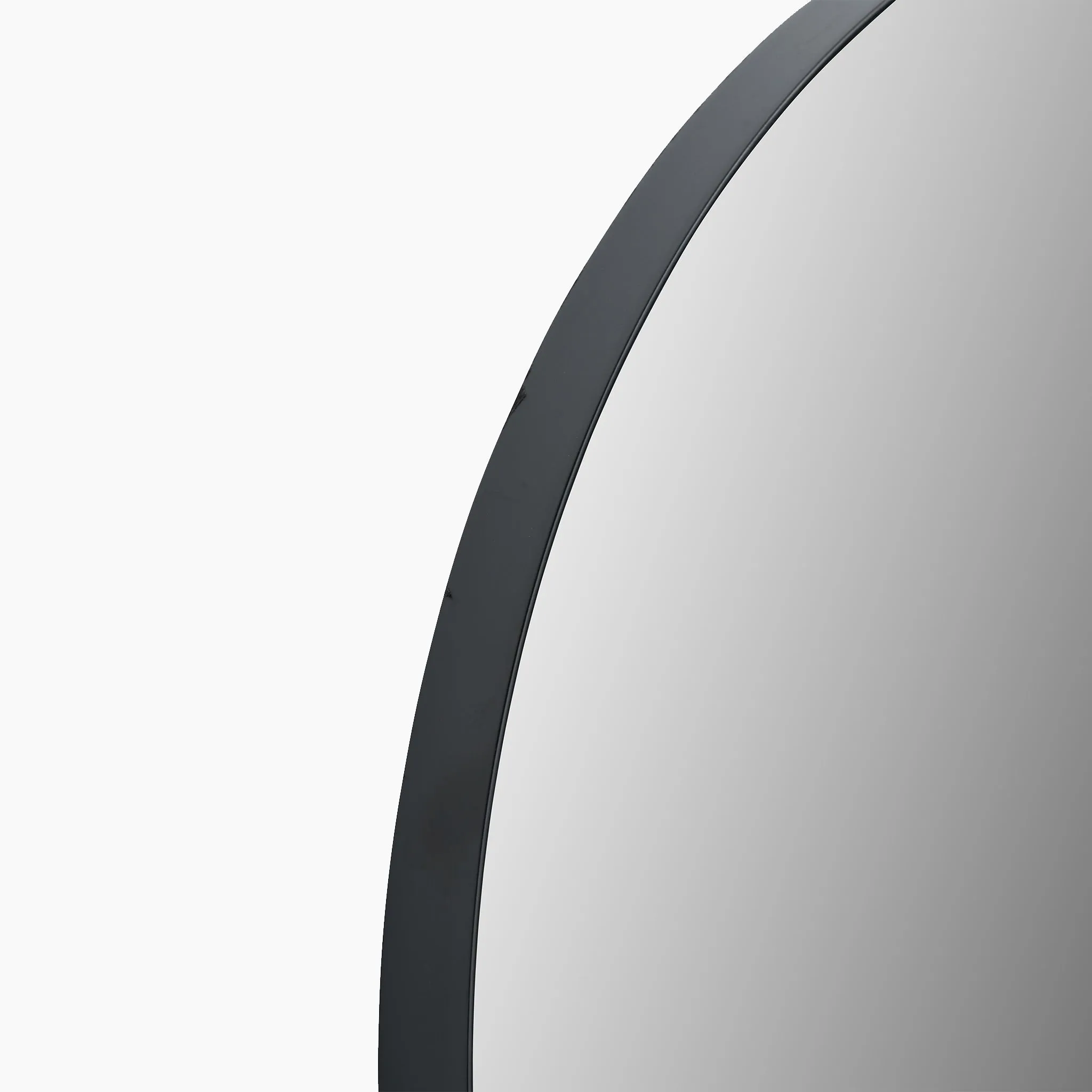 Black Metal Slim Frame Oval Wall Mirror