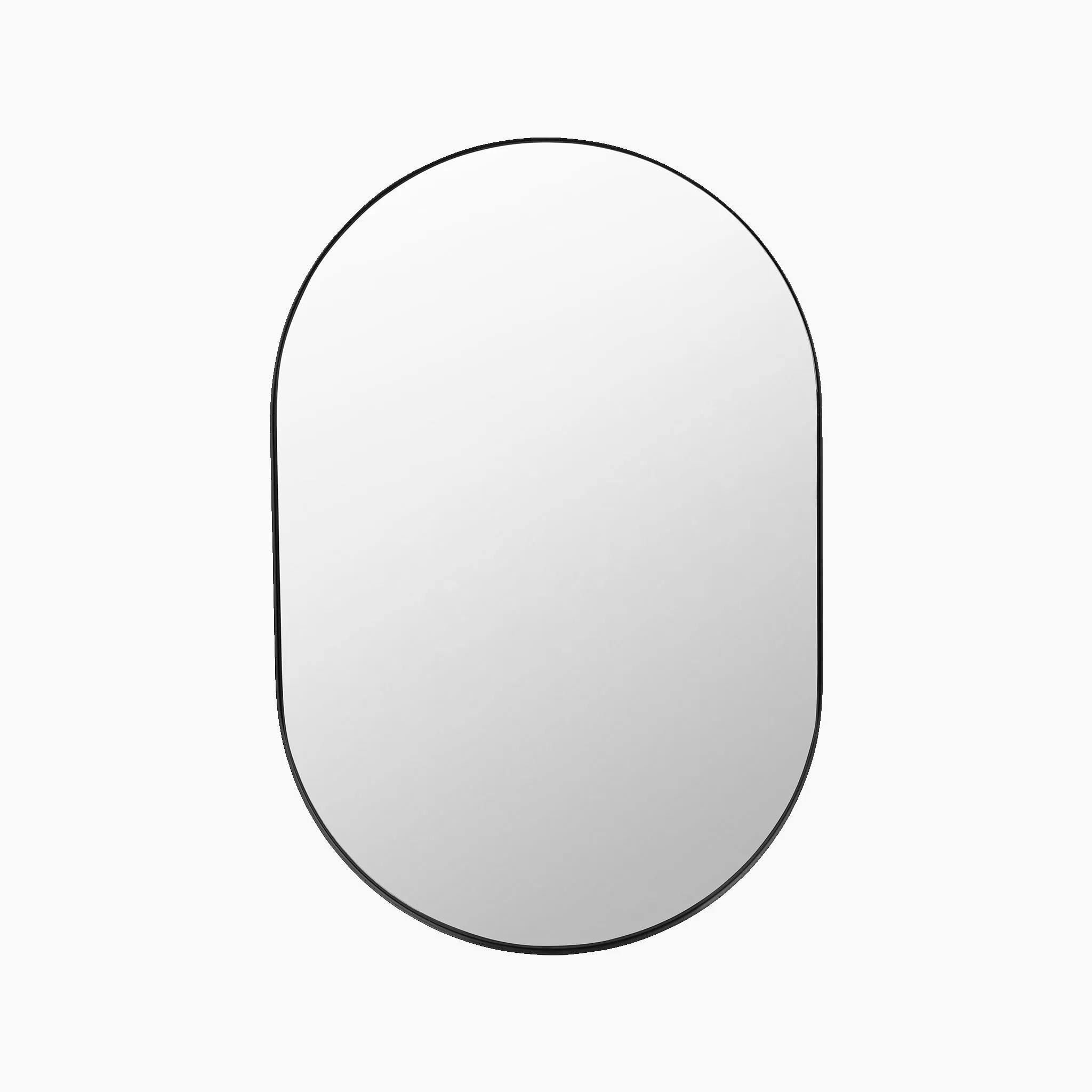 Black Metal Slim Frame Oval Wall Mirror