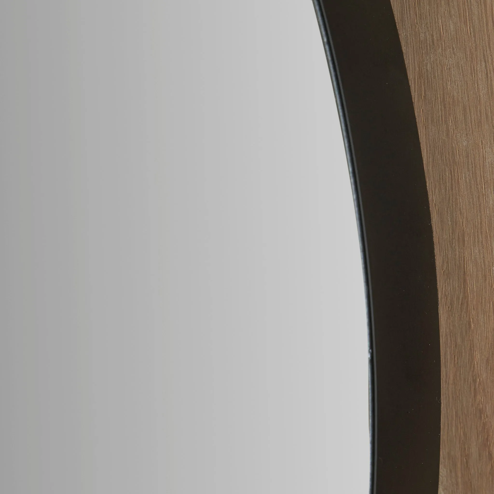 Black Metal Slim Frame Round Wall Mirror Large