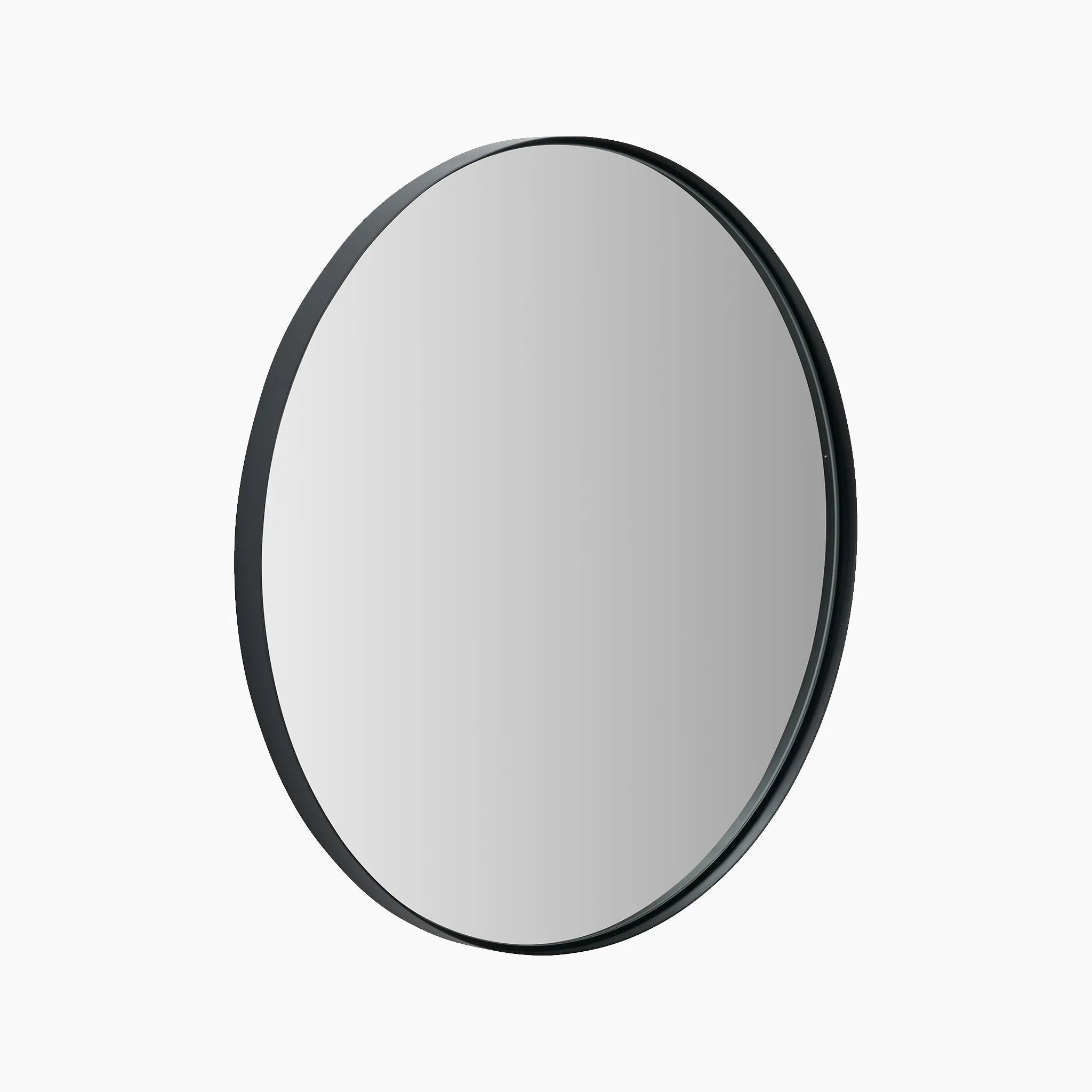Black Metal Slim Frame Round Wall Mirror Medium
