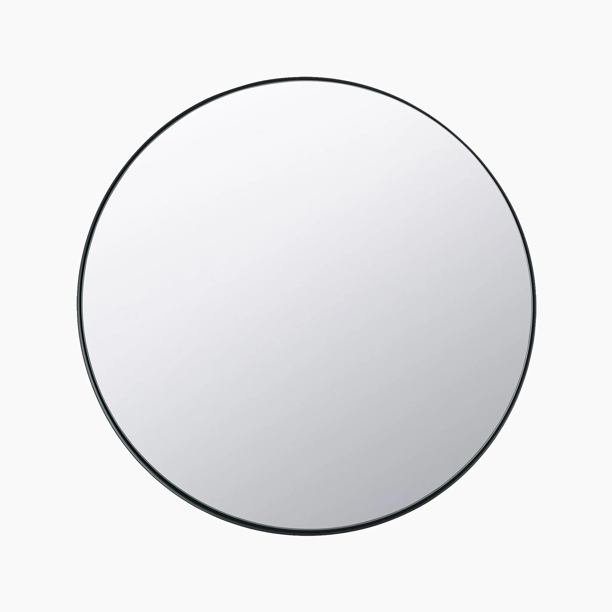 Black Metal Slim Frame Round Wall Mirror Medium
