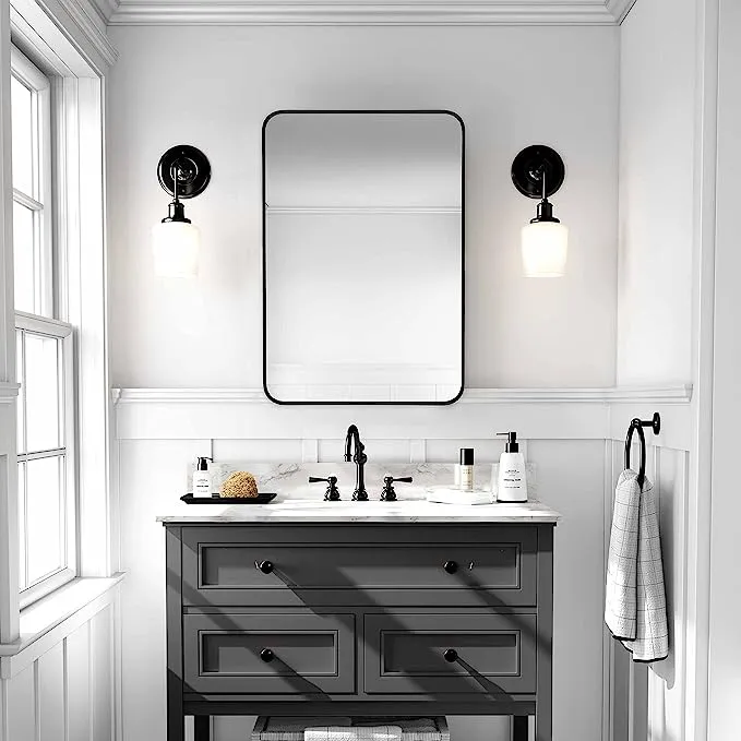 Black Rectangle Mirror