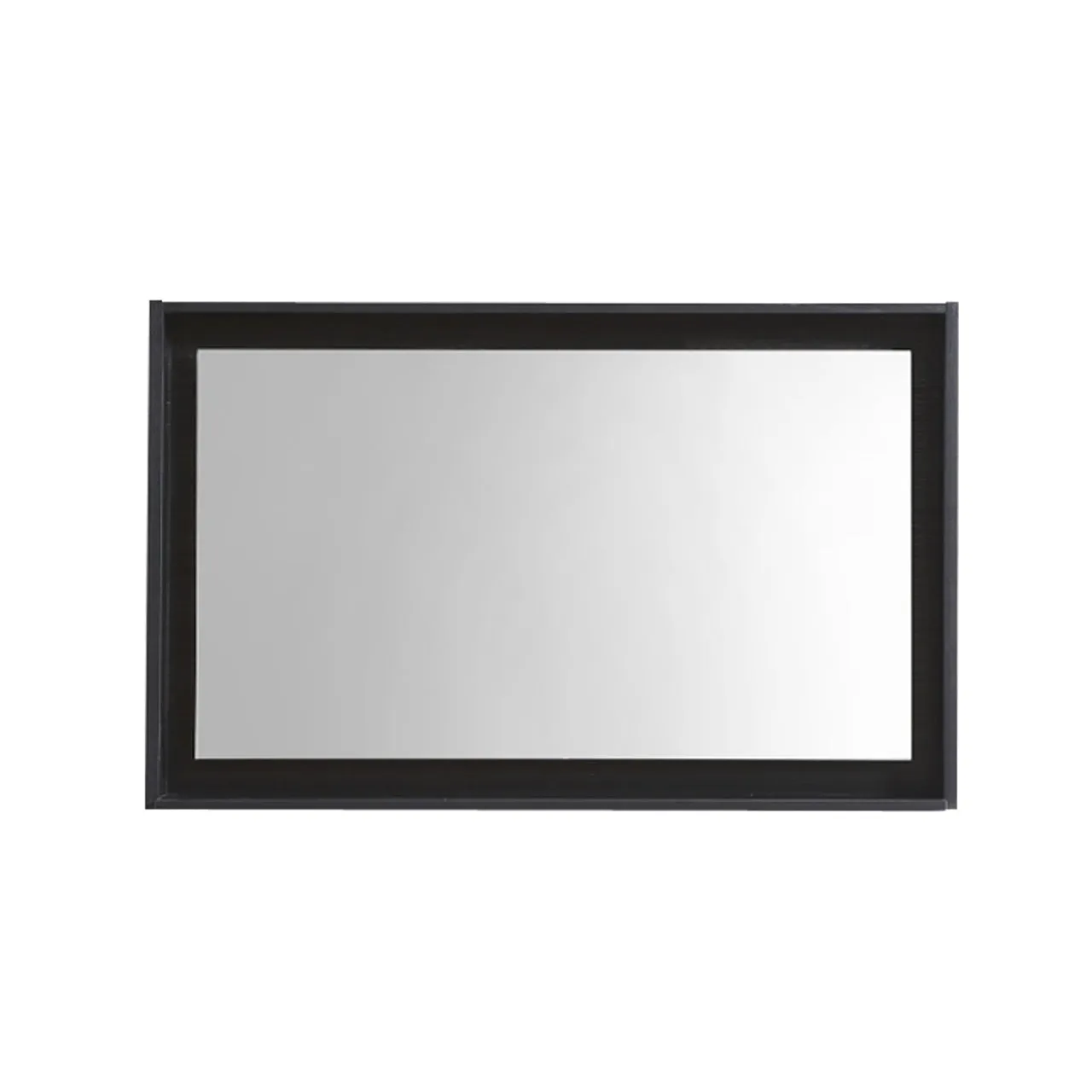 BLISS -36" Black  Mirror with Wood Frame & Bottom Shelf