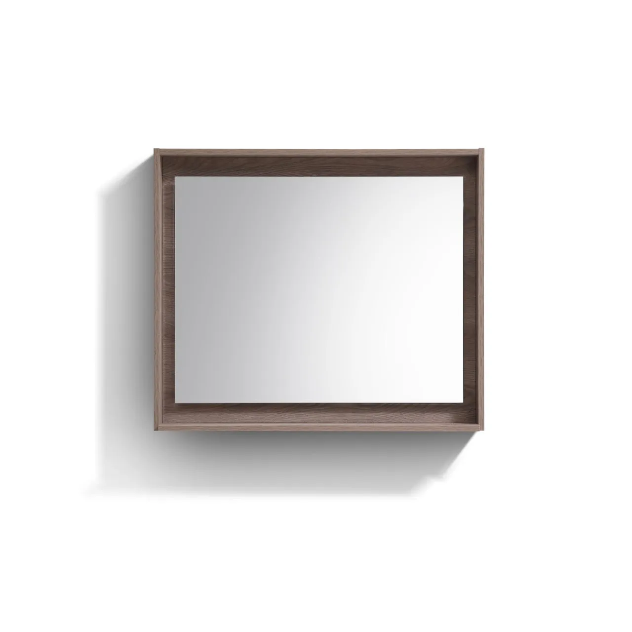 BLISS -36" BUTTERNUT  Mirror with Wood Frame & Bottom Shelf