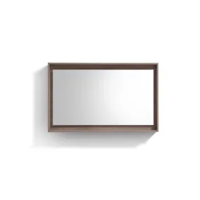 BLISS- 48" BUTTERNUT, Mirror With Wood Frame and Bottom Shelf