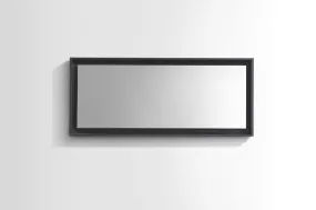 BLISS- 60" BLACK, Mirror With Wood Frame and Bottom Shelf