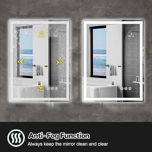 Bold Monkey 20X28 LED Bathroom Mirror with Lights, Anti-Fog, Dimmable, Backlit & Front Lit, Lighted Bathroom Vanity Mirror for Wall, Memory Function, Tempered Glass, Shatter-Proof