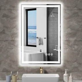 Bold Monkey 20X28 LED Bathroom Mirror with Lights, Anti-Fog, Dimmable, Backlit & Front Lit, Lighted Bathroom Vanity Mirror for Wall, Memory Function, Tempered Glass, Shatter-Proof