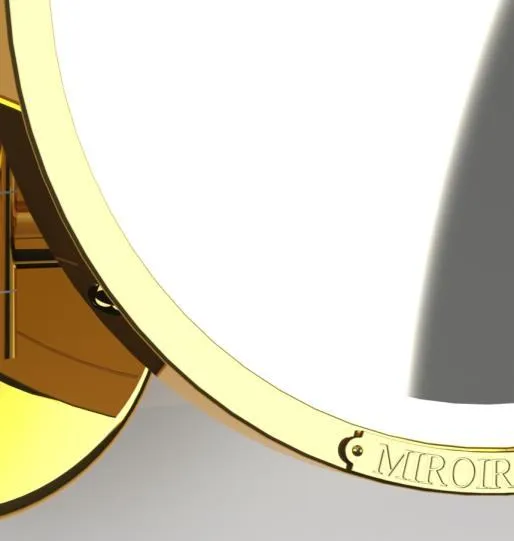 Brot Intemporel Wall Mount 2 Arm Swing Mirror  9.5" Dia.