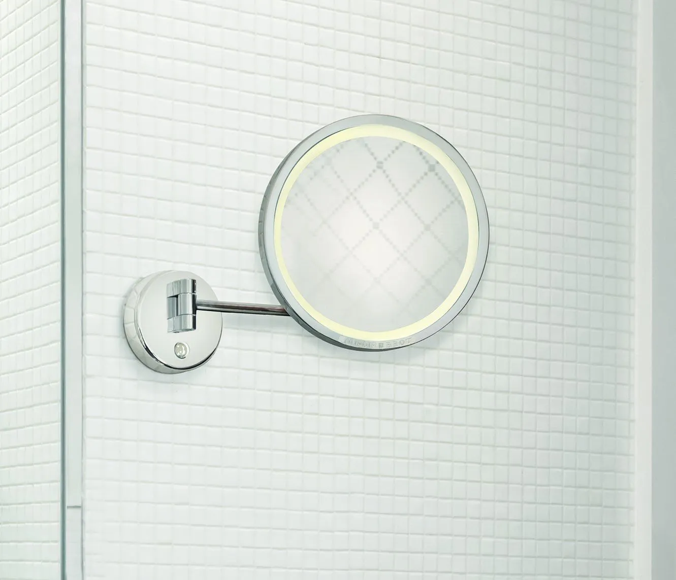 Brot Intemporel Wall Mount 2 Arm Swing Mirror  9.5" Dia.
