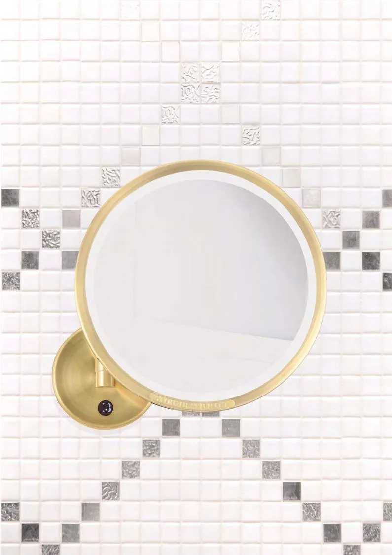 Brot Intemporel Wall Mount 2 Arm Swing Mirror  9.5" Dia.