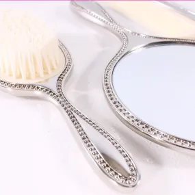 Brush & Mirror Set Silver