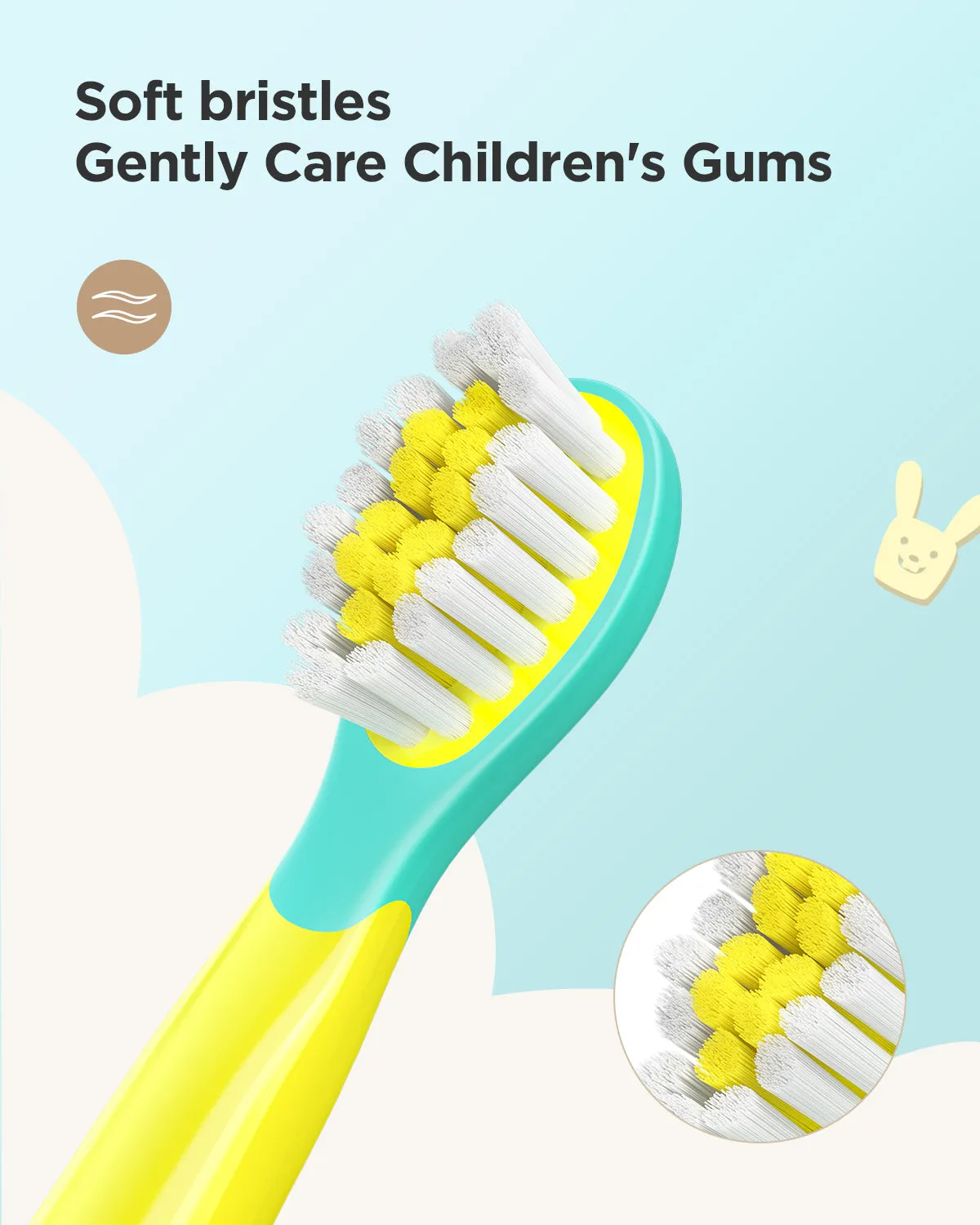 Brush Heads 4 Pcs for Fairywill 2001 Kids Electric Toothbrush
