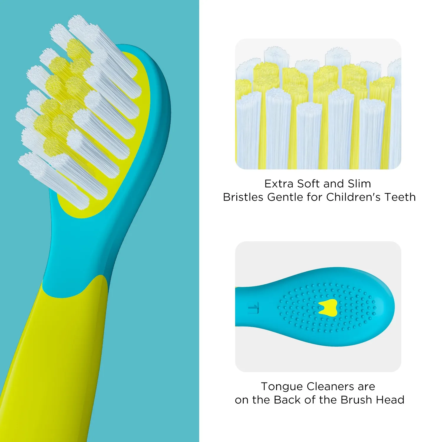 Brush Heads 4 Pcs for Fairywill 2001 Kids Electric Toothbrush