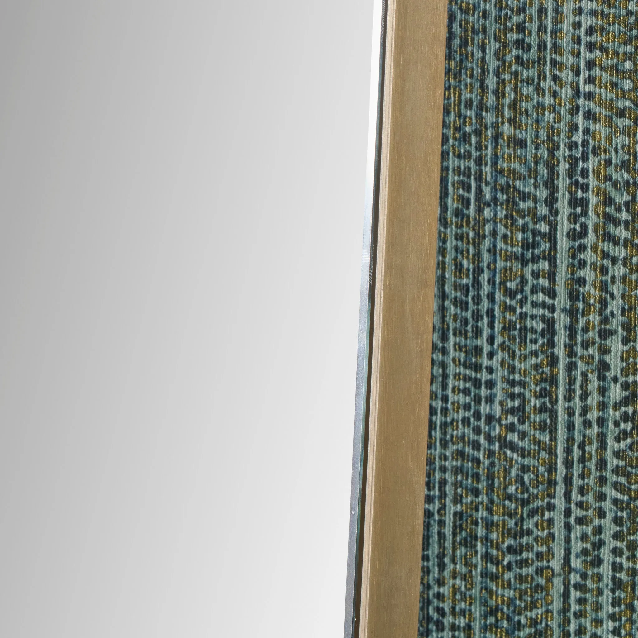 Brushed Gold Metal Slim Frame Arch Floor Mirror