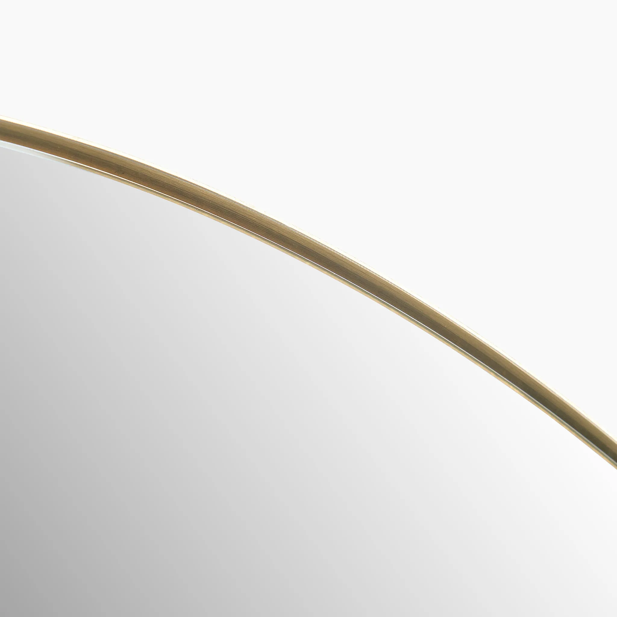 Brushed Gold Metal Slim Frame Arch Floor Mirror