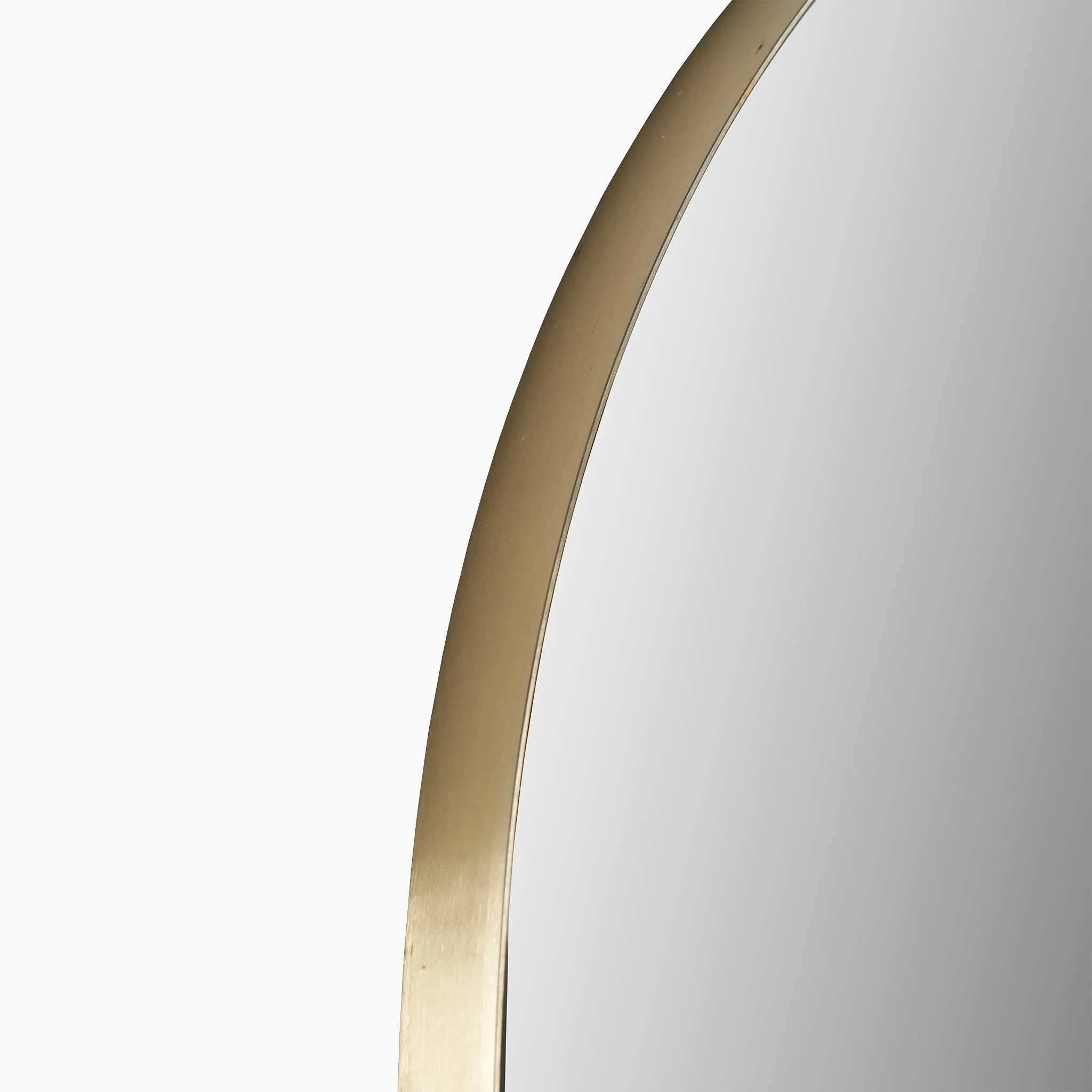 Brushed Gold Metal Slim Frame Arch Floor Mirror