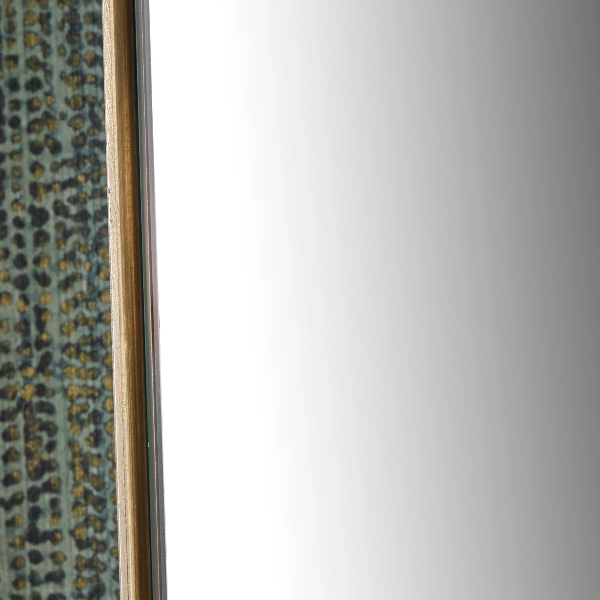 Brushed Gold Metal Slim Frame Arch Floor Mirror