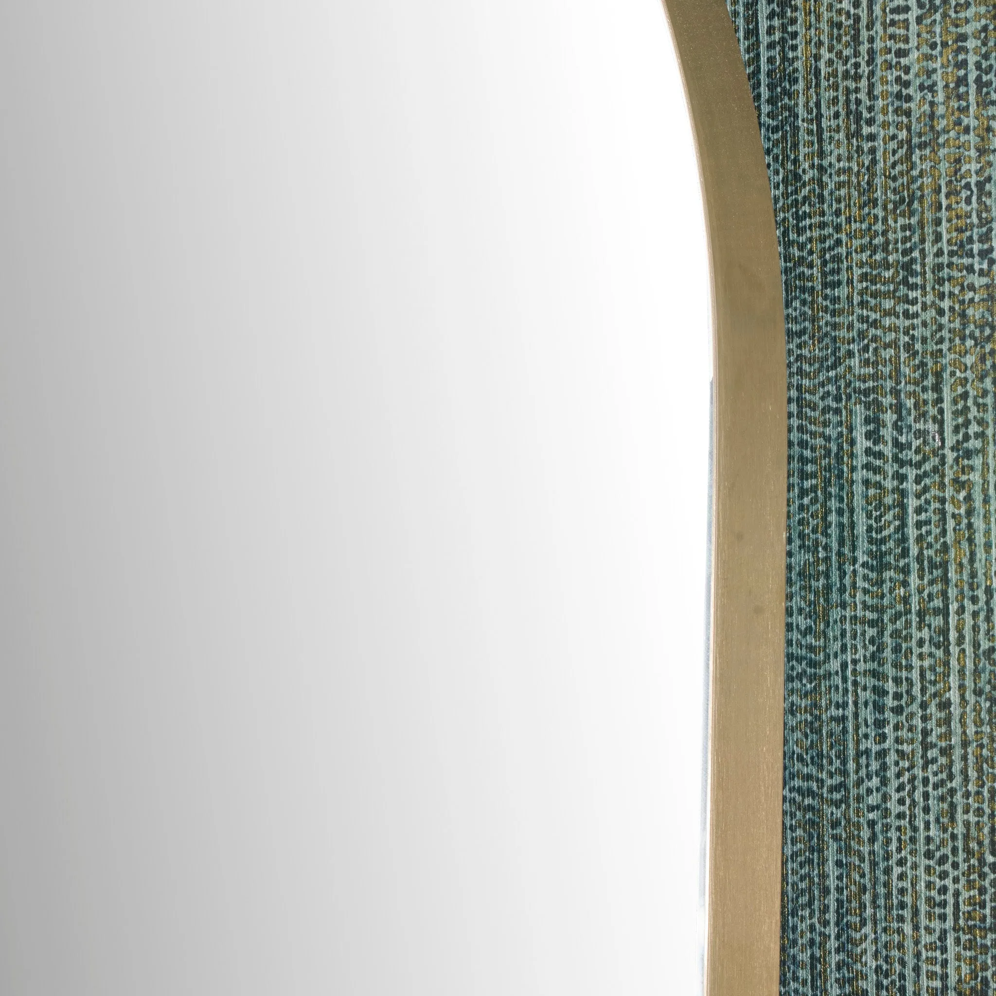 Brushed Gold Metal Slim Frame Arch Floor Mirror