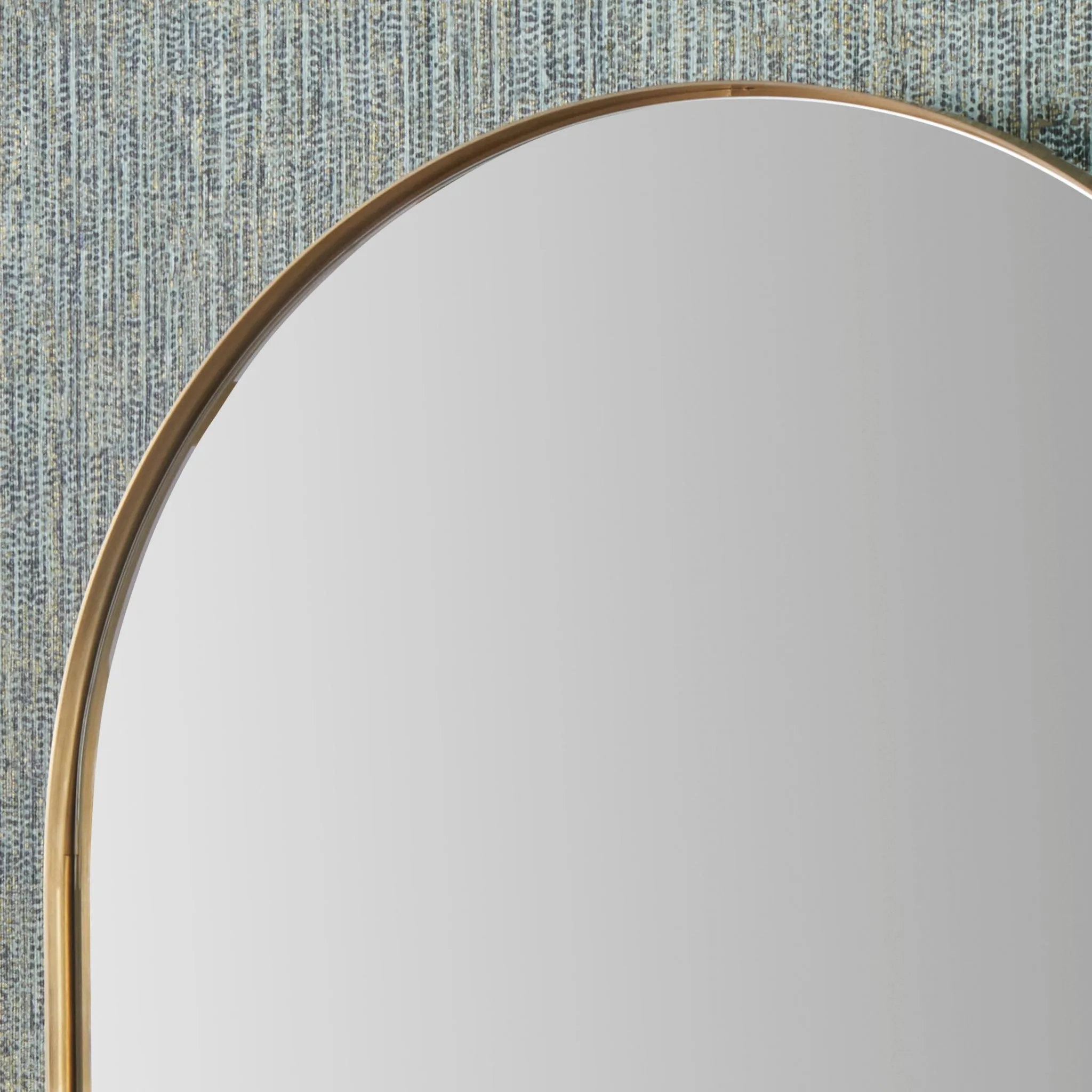 Brushed Gold Metal Slim Frame Oval Wall Mirror