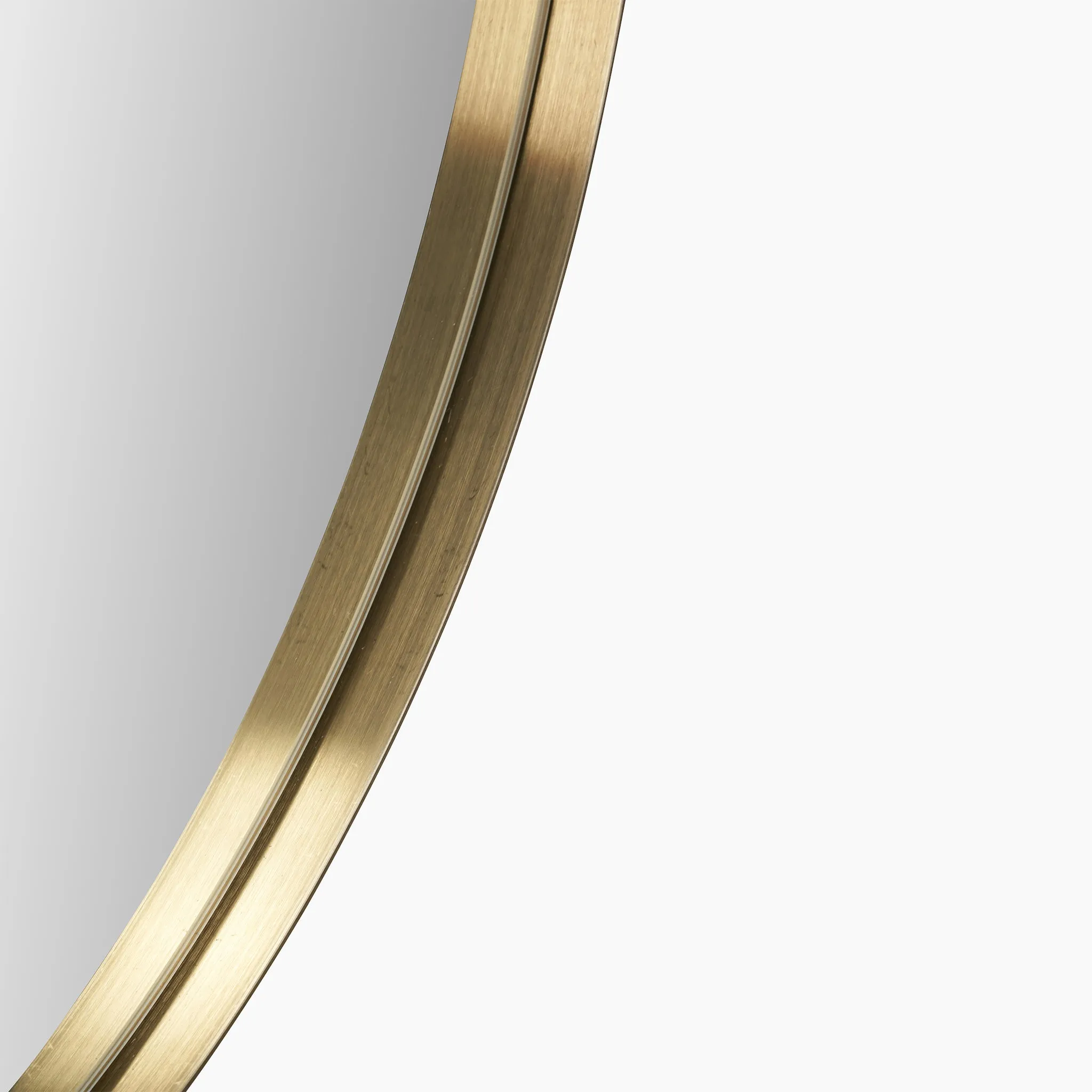 Brushed Gold Metal Slim Frame Oval Wall Mirror