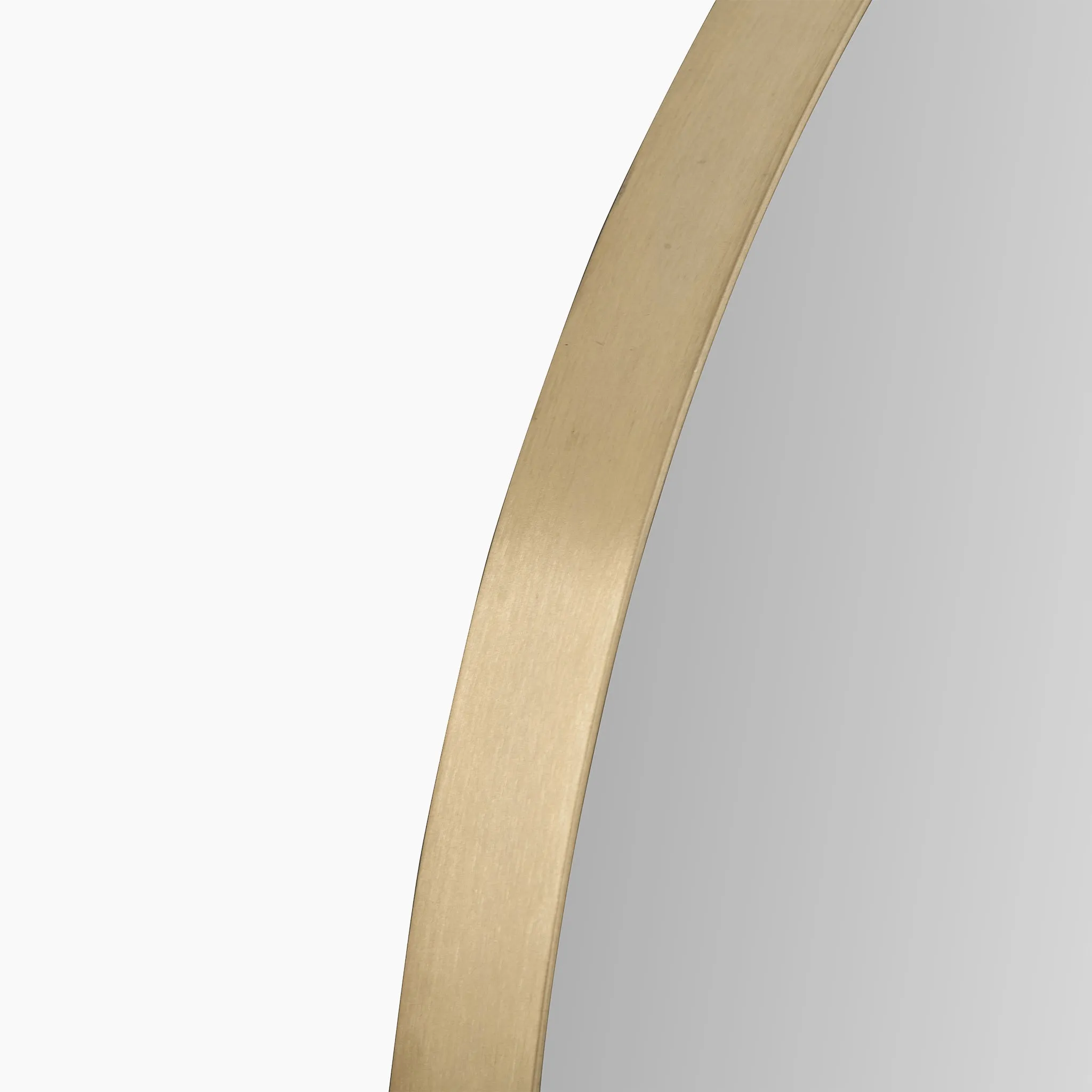 Brushed Gold Metal Slim Frame Round Wall Mirror Medium
