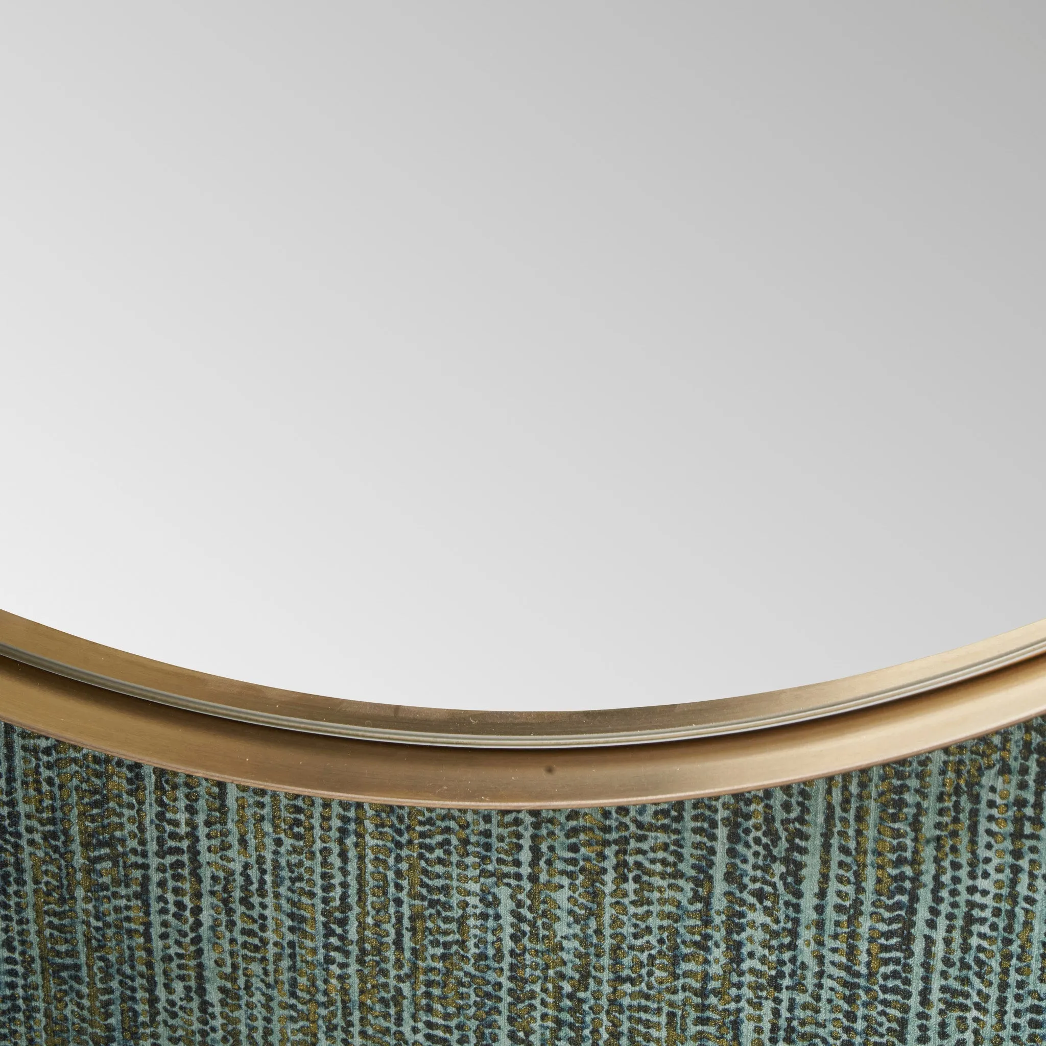 Brushed Gold Metal Slim Frame Round Wall Mirror Medium