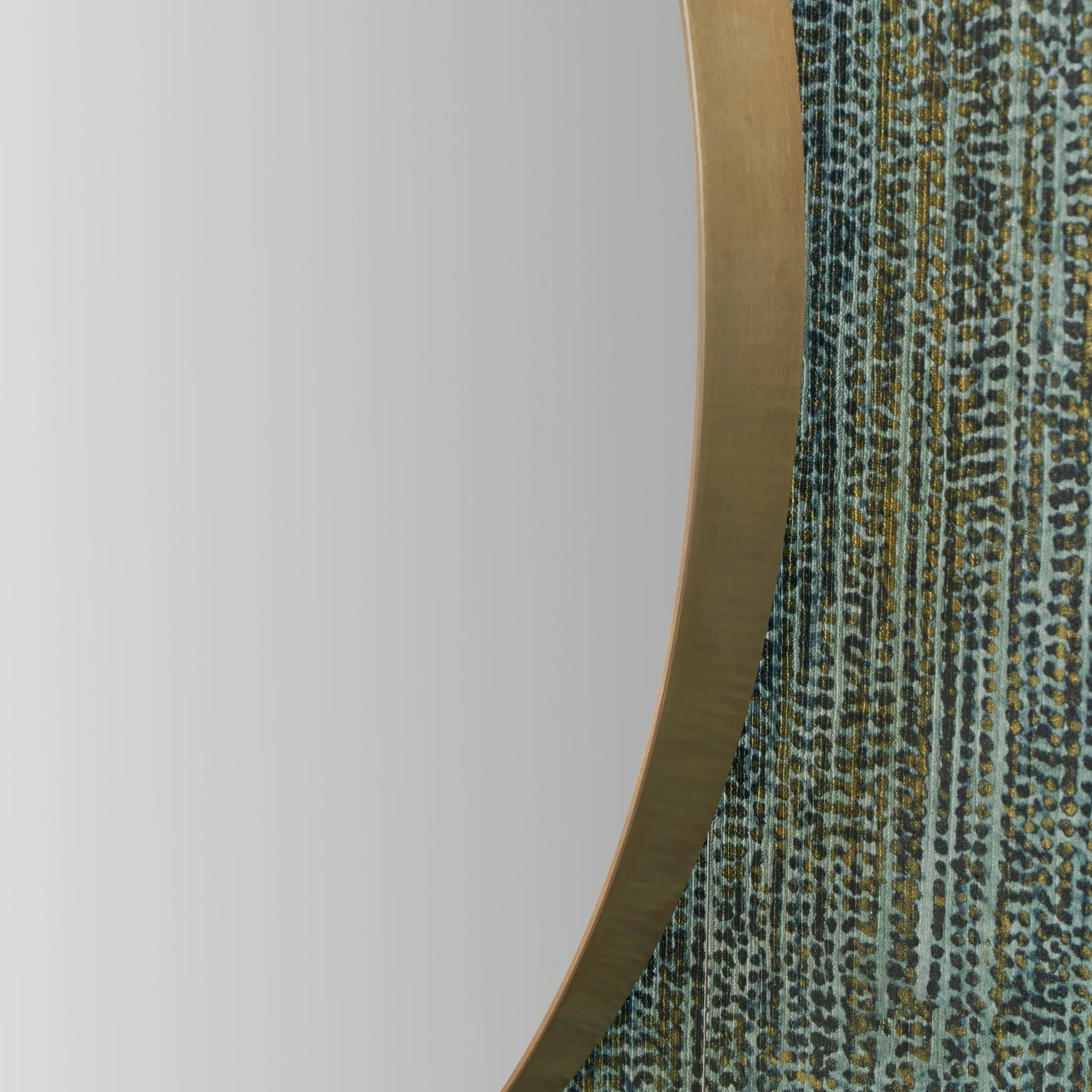 Brushed Gold Metal Slim Frame Round Wall Mirror Medium