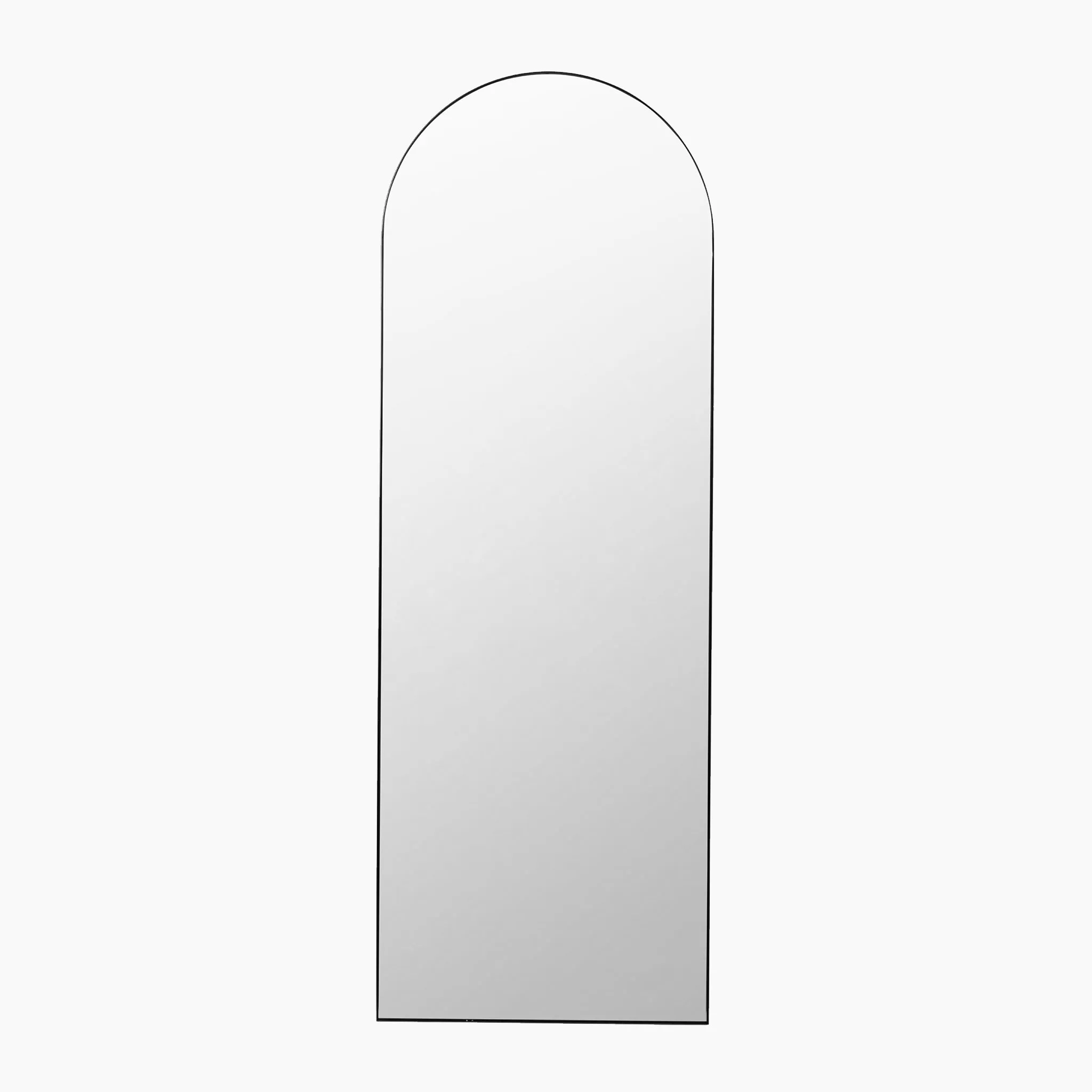 Brushed Silver Metal Slim Frame Arch Floor Mirror
