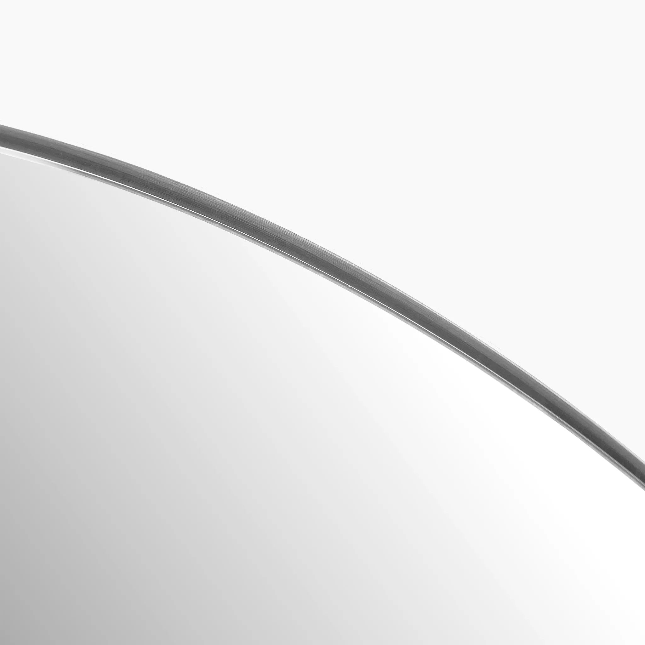 Brushed Silver Metal Slim Frame Arch Floor Mirror