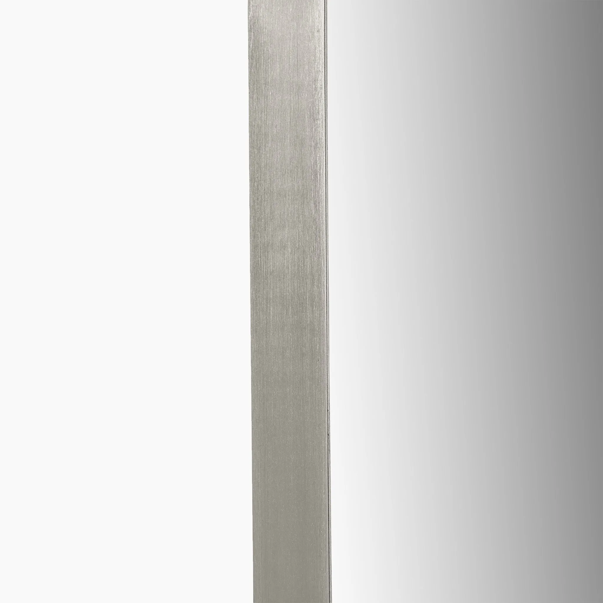 Brushed Silver Metal Slim Frame Arch Floor Mirror