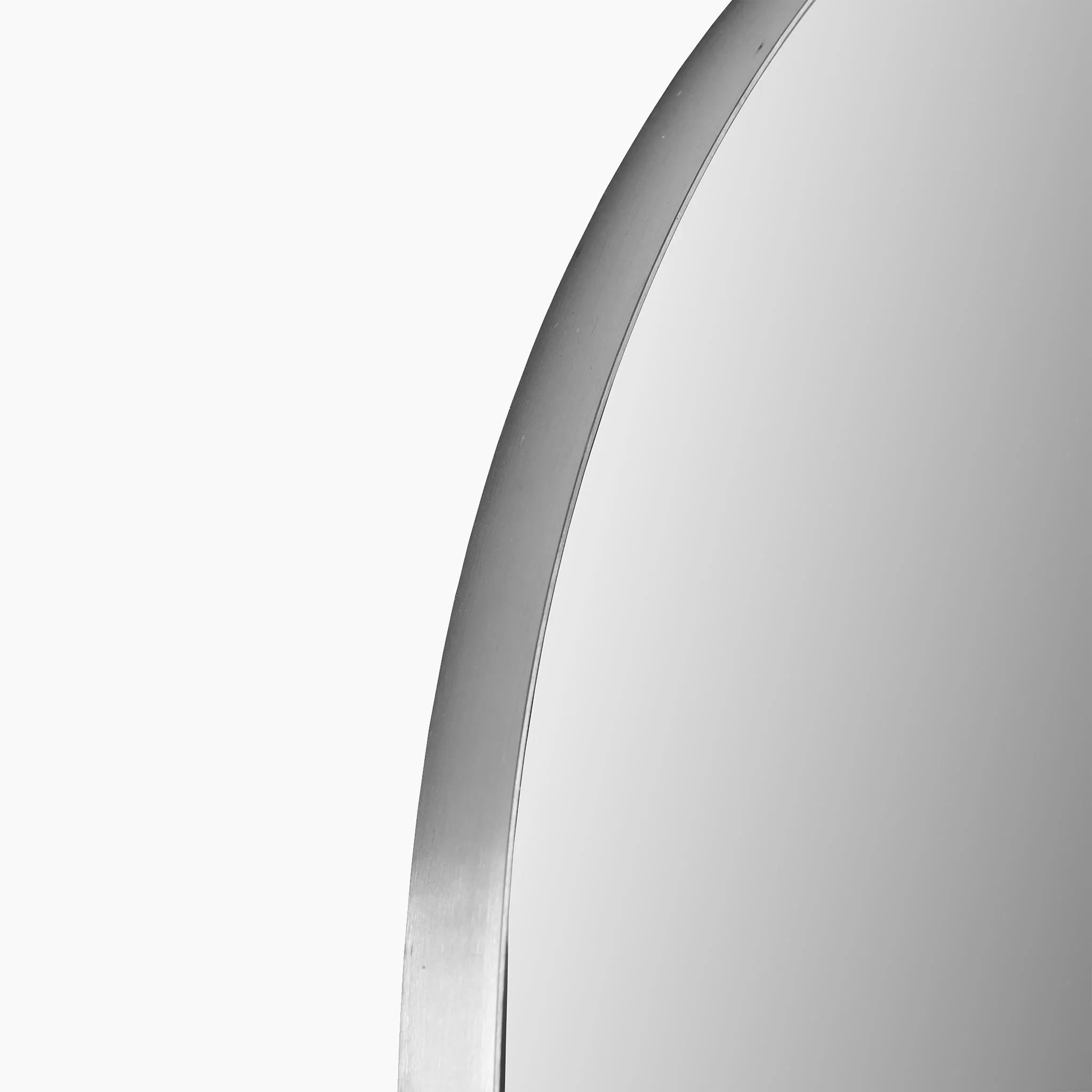 Brushed Silver Metal Slim Frame Arch Floor Mirror