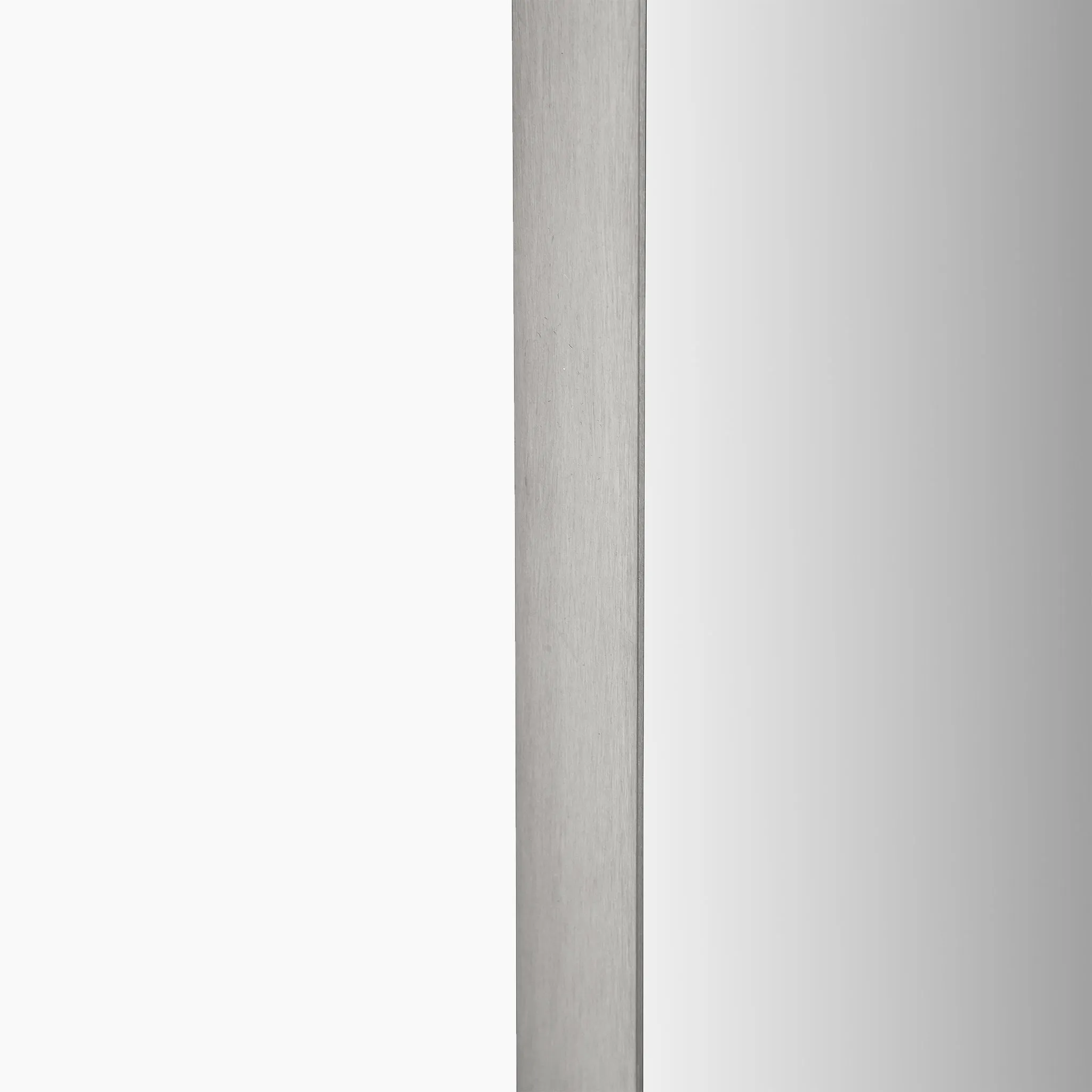 Brushed Silver Metal Slim Frame Oval Wall Mirror