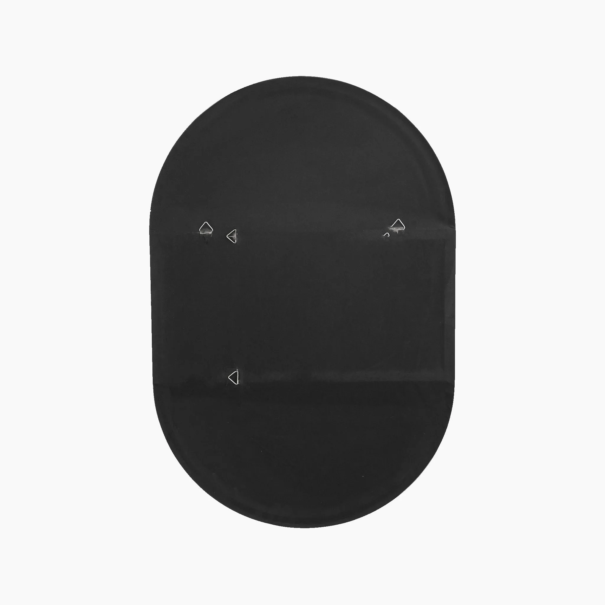Brushed Silver Metal Slim Frame Oval Wall Mirror