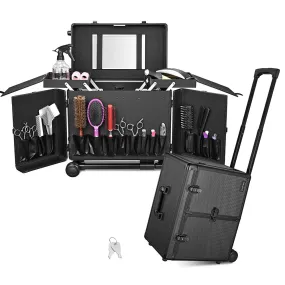 Byootique Rolling Barber Case Hair Stylist Lockable Storage Beauty Salon