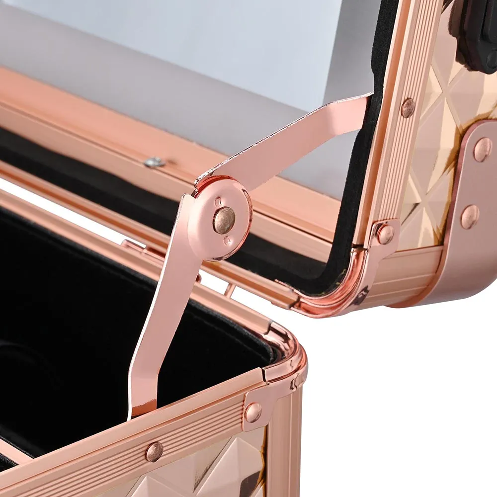 Byootique Urstudio 23" Rolling Makeup Case Mirror Light Cosmetic Travel Box