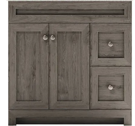 CABINETSMITH- 36" CANADIAN Bathroom Vanity With Quartz top, Right hand drawers (8 COLORS AVAILABLE )