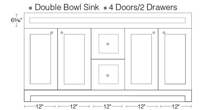 CABINETSMITH- 60" Double Sink CANADIAN Bathroom Vanity With Quartz top (8 COLORS AVAILABLE )