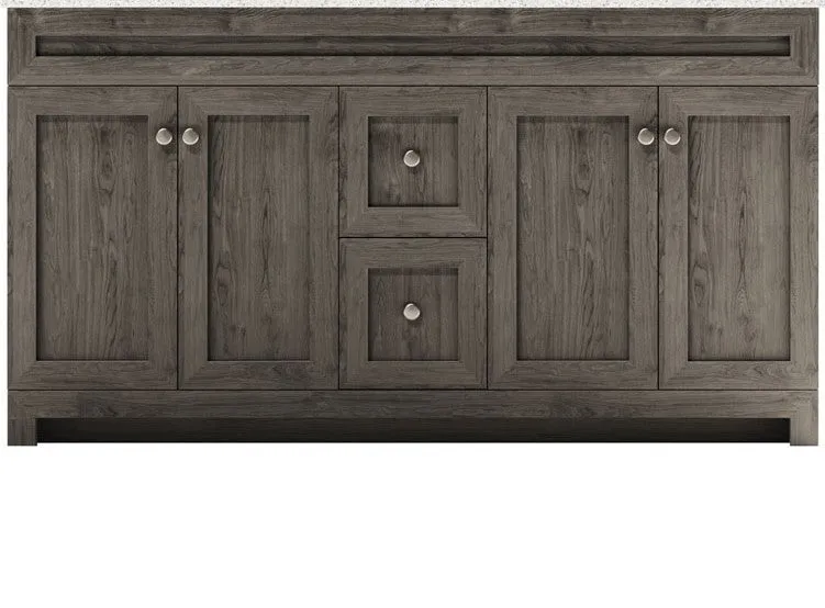 CABINETSMITH- 60" Double Sink CANADIAN Bathroom Vanity With Quartz top (8 COLORS AVAILABLE )