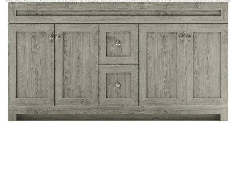 CABINETSMITH- 60" Double Sink CANADIAN Bathroom Vanity With Quartz top (8 COLORS AVAILABLE )