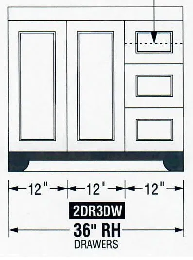 CANADIAN MAPLE - 36" , Natural Stain Bathroom Vanity With Quartz Countertop.