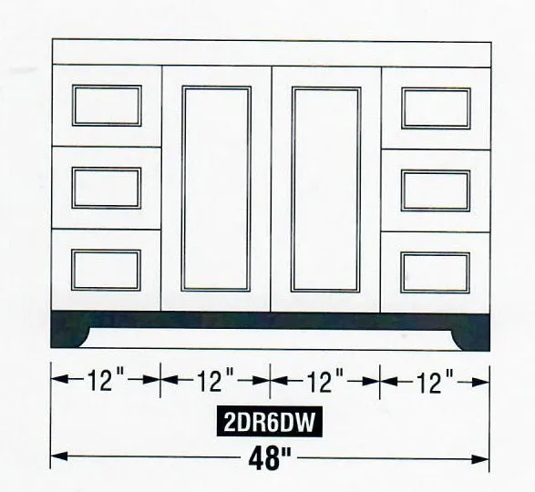 CANADIAN MAPLE 48" - Tuscon Calo Bathroom Vanity With White Quartz Countertop.