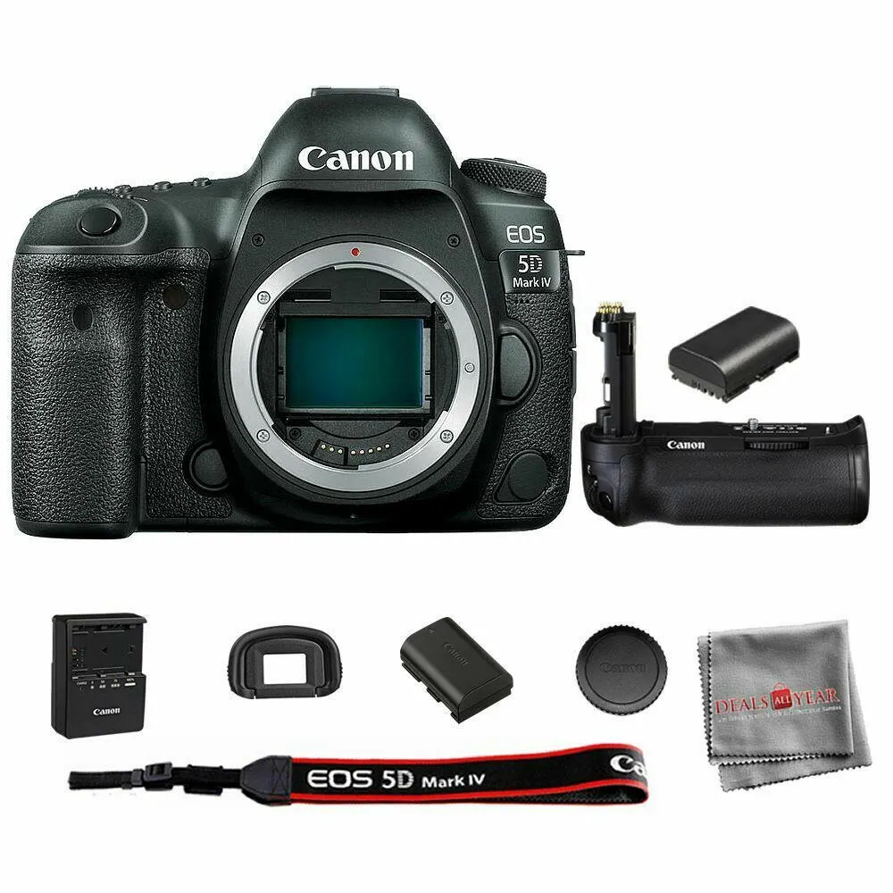 Canon EOS 5D Mark IV DSLR Camera with BG-E20 Battery Grip   Extra Battery Pack