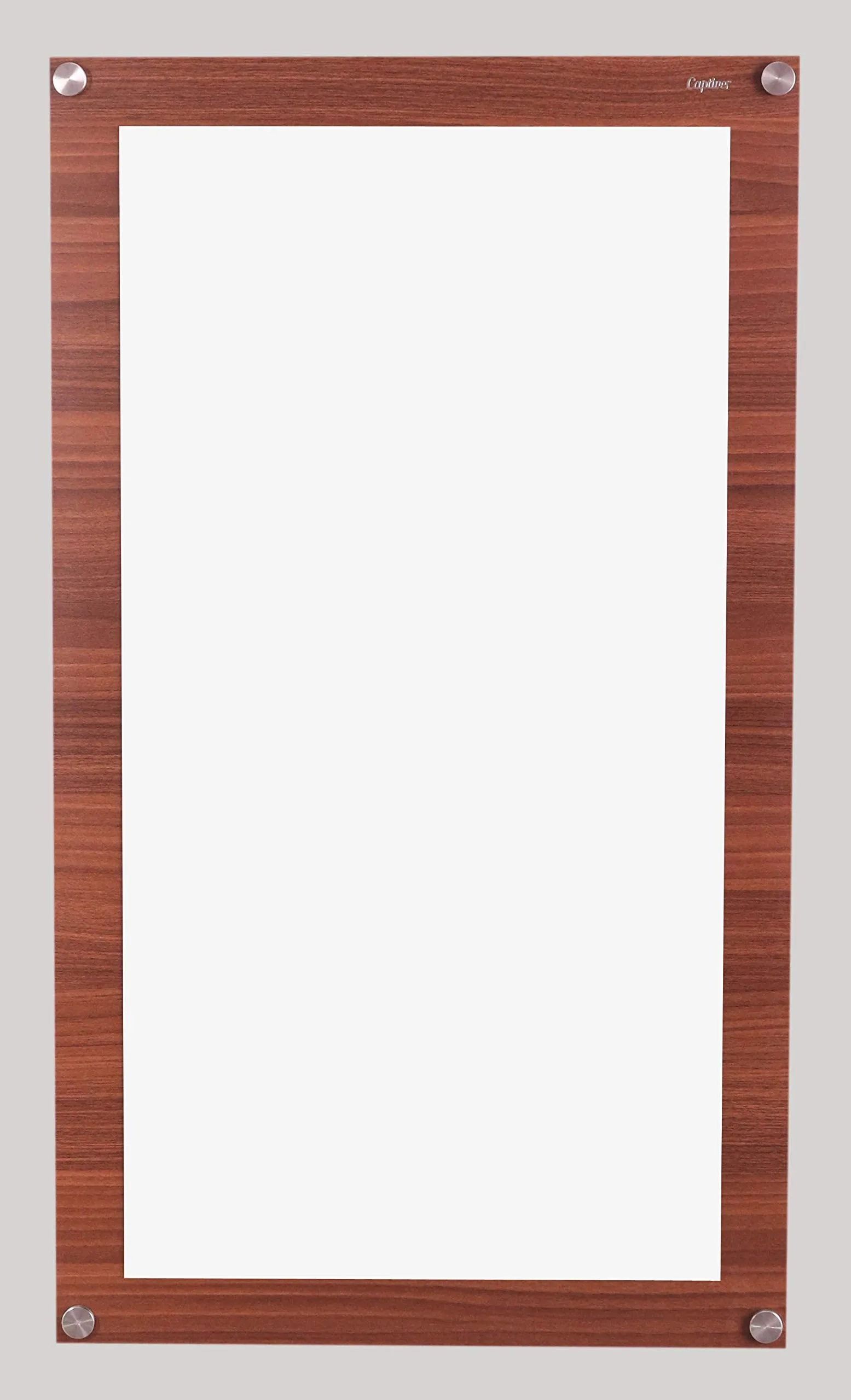 Captiver Engineered Wood Frameless Wall Mount Mirror (15.5X26.7 Inch, C Walnut) Bedroom Bathroom Office Living Room Hanging Mirrors Makeup Decorative Items