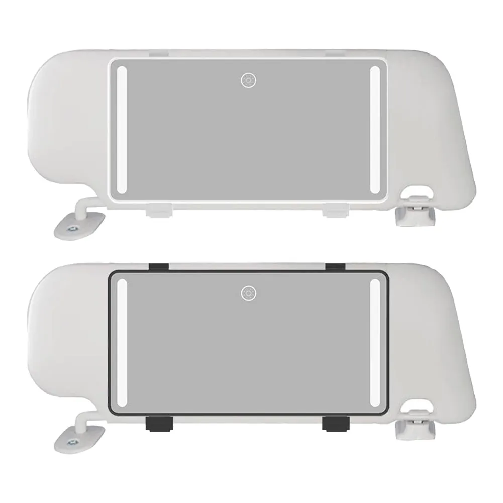 Car Visor Vanity Mirror With Lights Rechargeable LED Car Makeup