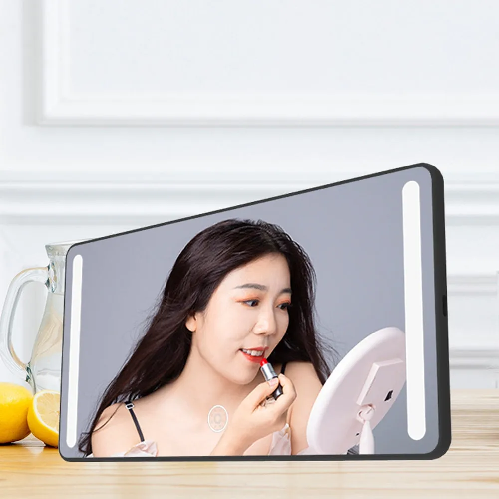 Car Visor Vanity Mirror With Lights Rechargeable LED Car Makeup