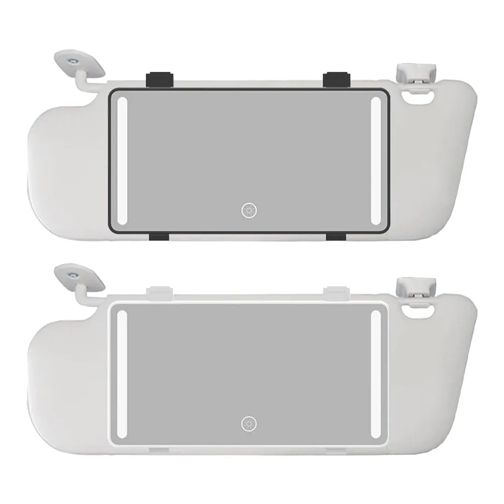 Car Visor Vanity Mirror With Lights Rechargeable LED Car Makeup