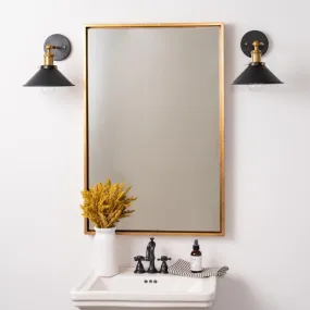 CasaGold 36 Inch Gold Rectangle Wall Mirror| Steel Frame Rectangular Mirror | Vanity, Bedroom, Living Room | Decorative Mirror for Living Rooms I Entrance, Wall Mounting,(Gold)